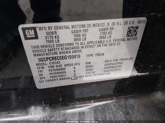 Chevrolet Silverado 1500 Lt 2014 3GCPCREC6EG150419 Image 9