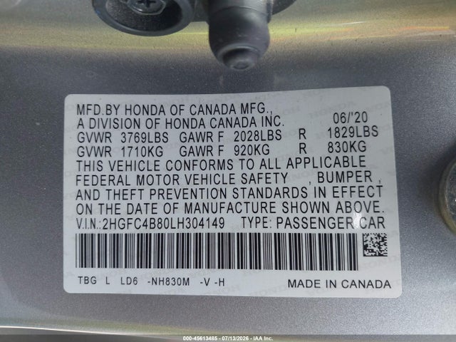 Honda Civic Sport 2020 2HGFC4B80LH304149 Image 9