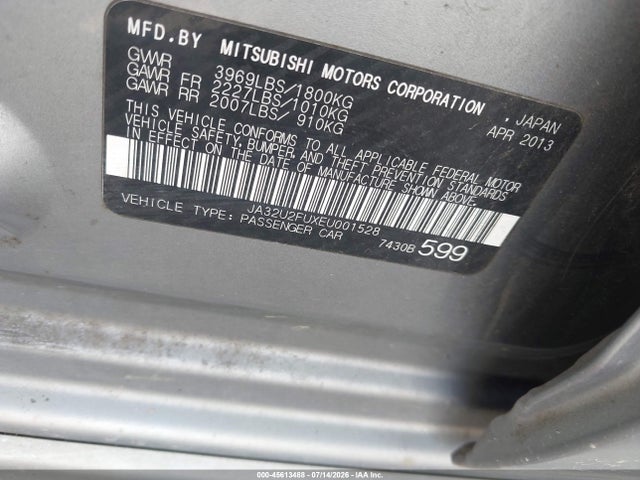 Продажа на аукционе авто 2014 Mitsubishi Lancer Es, vin: JA32U2FUXEU001528, номер лота: 45613488