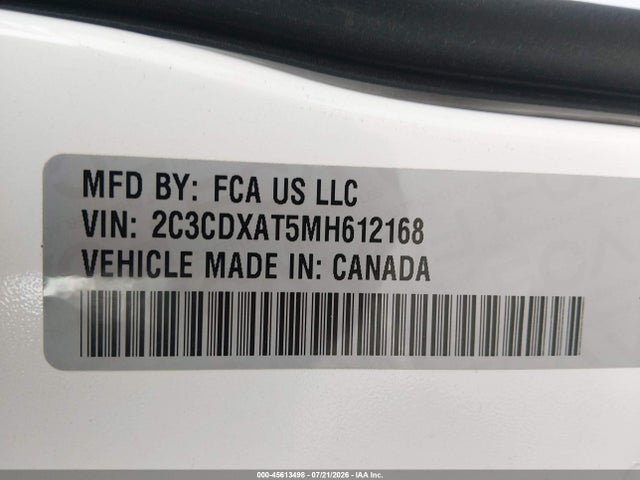 2021 Dodge Charger Police Rwd მანქანა იყიდება აუქციონზე, vin: 2C3CDXAT5MH612168, აუქციონის ნომერი: 45613498