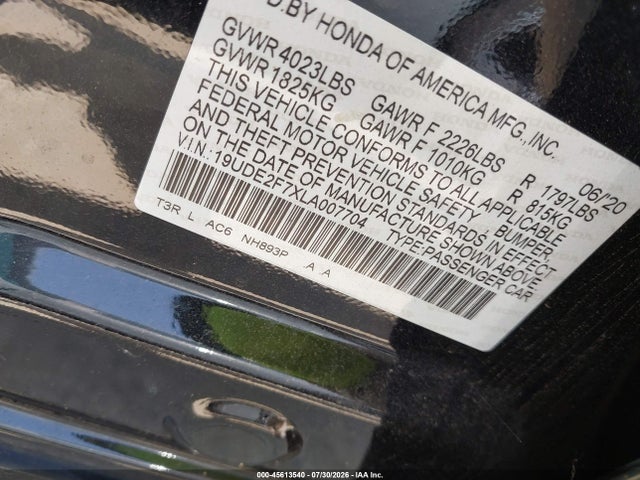 Продаж на аукціоні авто 2020 Acura Ilx Premium Package/technology Package, vin: 19UDE2F7XLA007704, номер лоту: 45613540
