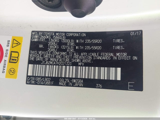 JTJBZMCA7H2021323 Lexus RX 350