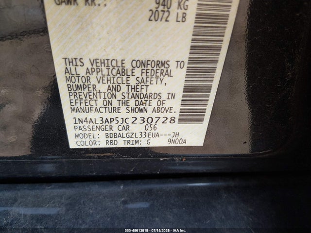 1N4AL3AP5JC230728 Nissan Altima 2.5 S
