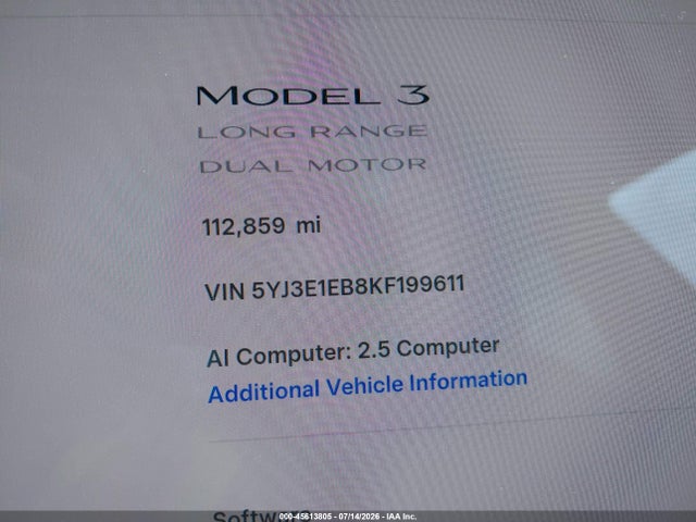 Tesla Model 3 Long Range/performance 2019 5YJ3E1EB8KF199611 Image 16