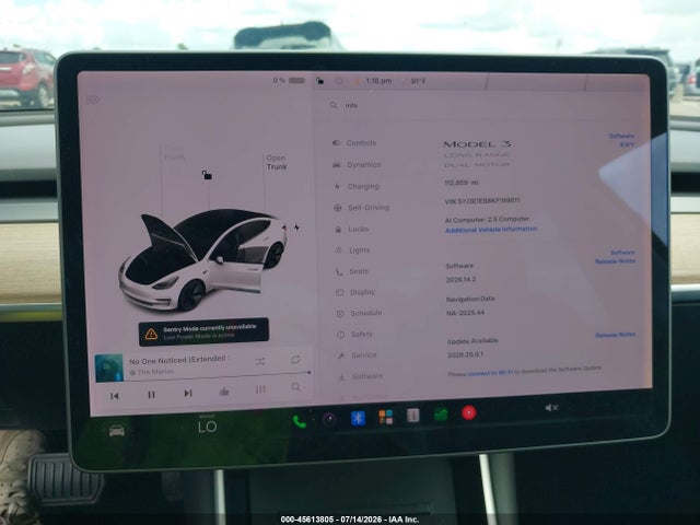 Tesla Model 3 Long Range/performance 2019 5YJ3E1EB8KF199611 Image 19