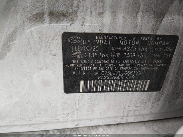 KMHC75LJ7LU066130 Hyundai Ioniq Electric Se