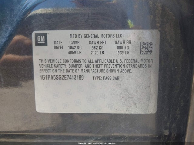 1G1PA5SG2E7413189 Chevrolet Cruze Ls Auto