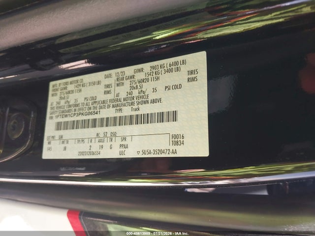 45613989 :رقم المزاد ، 1FTEW1CP3PKG06541 vin ، 2023 Ford F-150 Xl مزاد بيع