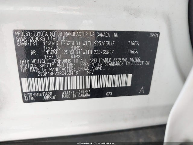 Toyota Rav4 Xle 2024 2T3P1RFVXRC469416 Image 9