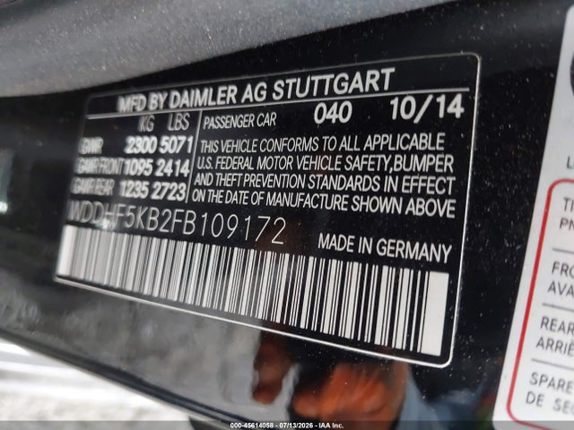 Mercedes-Benz E 350 2015 WDDHF5KB2FB109172 Image 9