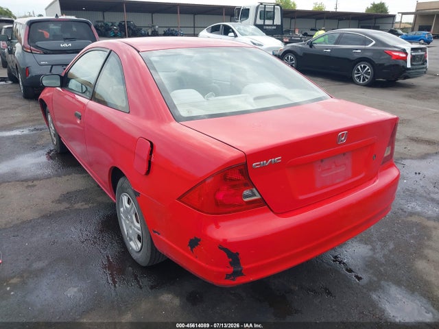 2001 Honda Civic Lx მანქანა იყიდება აუქციონზე, vin: 1HGEM225X1L073134, აუქციონის ნომერი: 45614089