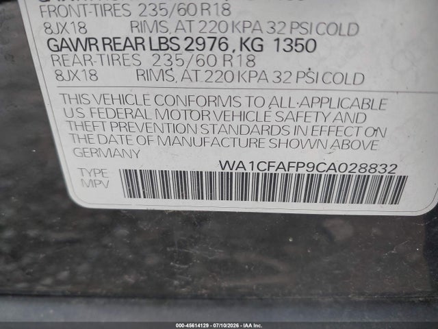 Продажа на аукционе авто 2012 Audi Q5 2.0t Premium, vin: WA1CFAFP9CA028832, номер лота: 45614129