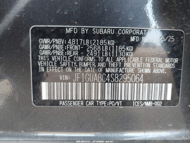 Subaru Impreza Base 5-door 2025 JF1GUABC4S8295064 Image 9