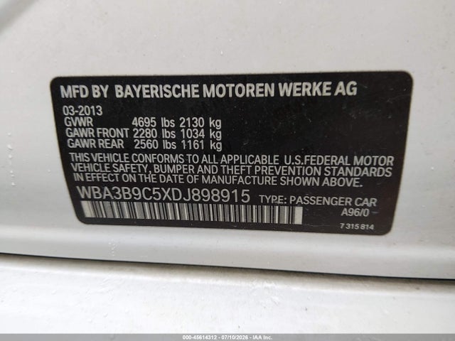 Продажа на аукционе авто 2013 Bmw 335i Xdrive, vin: WBA3B9C5XDJ898915, номер лота: 45614312
