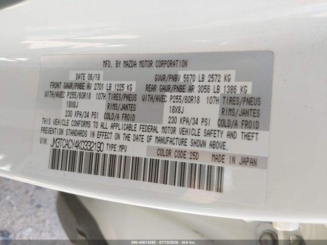 Mazda Cx-9 Touring 2019 JM3TCACY4K0332190 Image 9