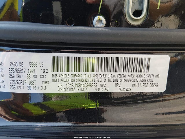 1C4PJMCB4KD346693 Jeep Cherokee Latitude 4x4