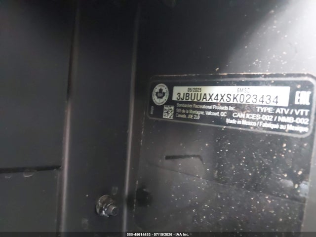 45614453 :رقم المزاد ، 3JBUUAX4XSK023434 vin ، 2025 Can-am Defender Max Limited Cab Hd10/lone Star Hd10 مزاد بيع