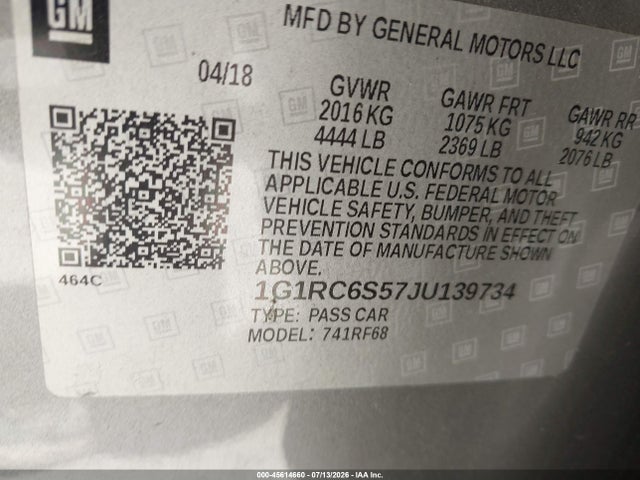 Chevrolet VOLT LT 2018 1G1RC6S57JU139734 Image 9