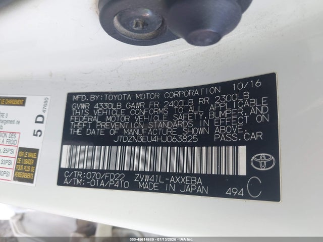 Toyota Prius V Two 2017 JTDZN3EU4HJ063825 Image 9