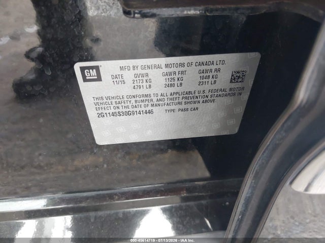 Chevrolet IMPALA 2LZ 2016 2G1145S30G9141446 Image 9