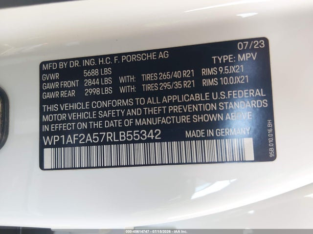 Porsche Macan Gts 2024 WP1AF2A57RLB55342 Image 9