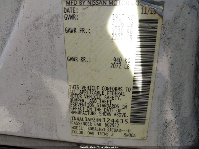 Nissan Altima 2.5 Sr 2017 1N4AL3AP2HN324435 Image 9