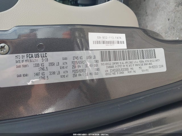 2C4RDGBG9JR323999 Dodge Grand Caravan Se