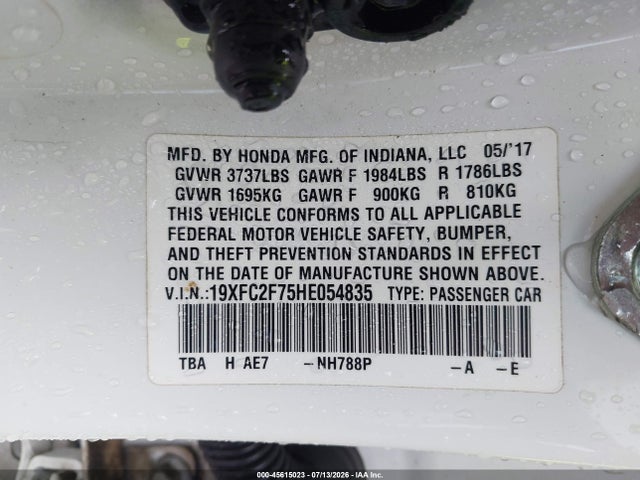 Honda CIVIC EX 2017 19XFC2F75HE054835 Image 9