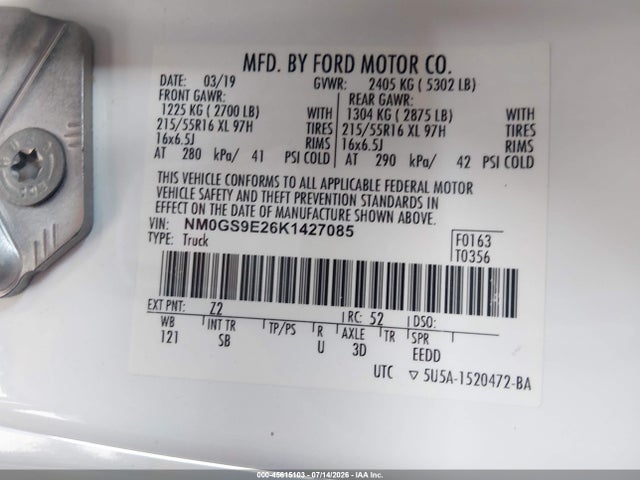 Ford Transit Connect Xl 2019 NM0GS9E26K1427085 Image 9
