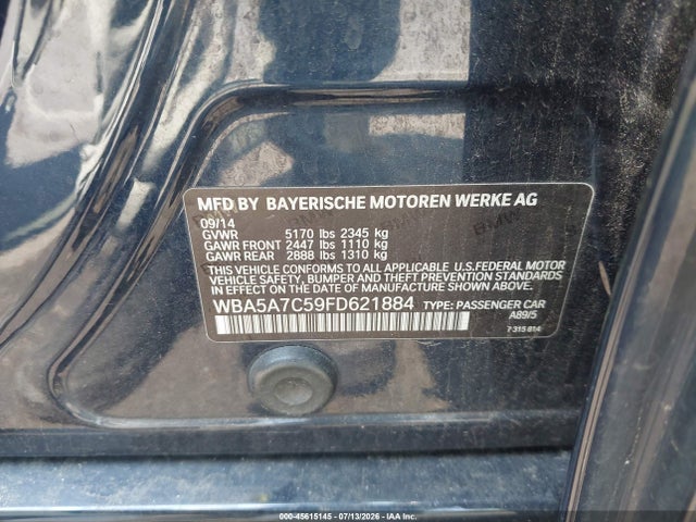 Продаж на аукціоні авто 2015 Bmw 528i Xdrive, vin: WBA5A7C59FD621884, номер лоту: 45615145