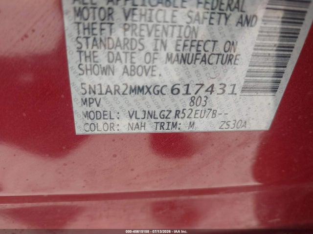 Nissan Pathfinder Sl 2016 5N1AR2MMXGC617431 Image 9