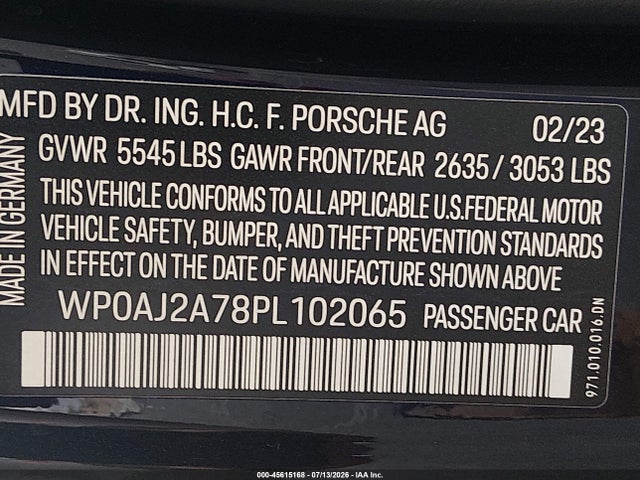 WP0AJ2A78PL102065 Porsche Panamera 4/4 Platinum Edition/platinum Edition