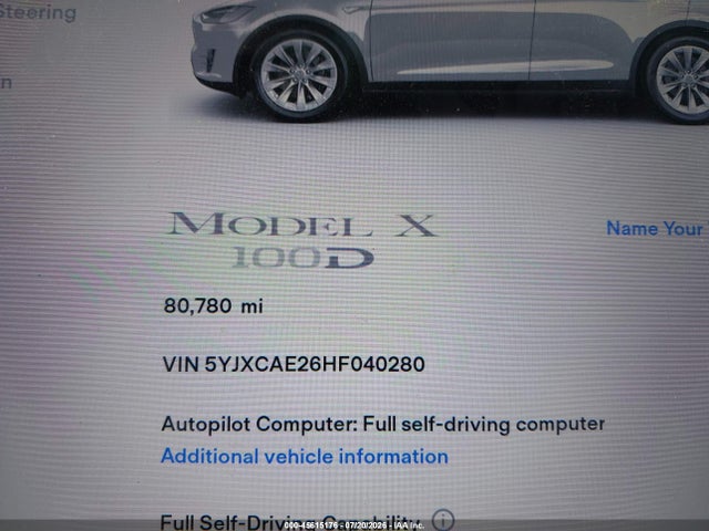 Tesla Model X 100d/75d/90d 2017 5YJXCAE26HF040280 Image 16