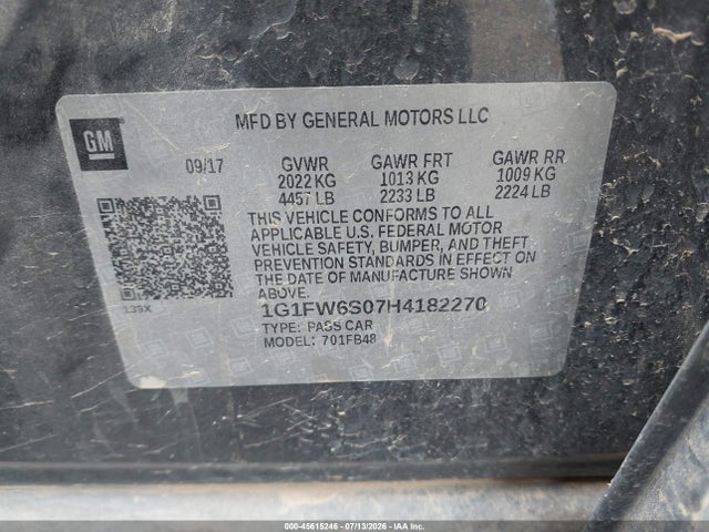 Chevrolet BOLT EV LT 2017 1G1FW6S07H4182270 Image 9