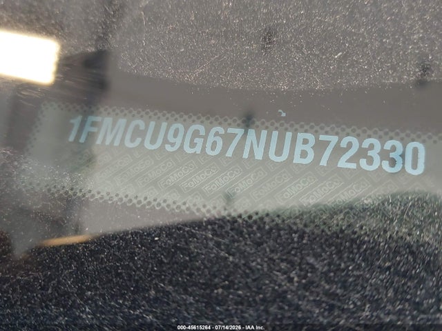 45615264 :رقم المزاد ، 1FMCU9G67NUB72330 vin ، 2022 Ford Escape Se مزاد بيع