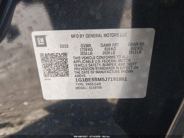Chevrolet Cruze Lt Auto 2018 1G1BE5SM5J7191861 Image 9