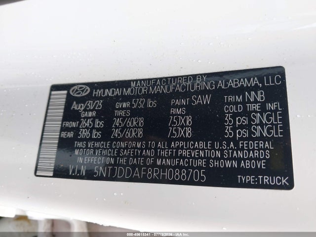 5NTJDDAF8RH088705 Hyundai Santa Cruz Xrt