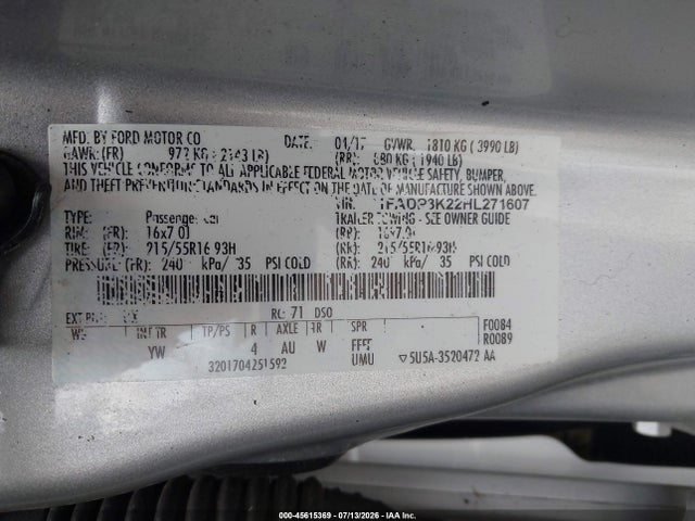 Ford FOCUS SE 2017 1FADP3K22HL271607 Image 9