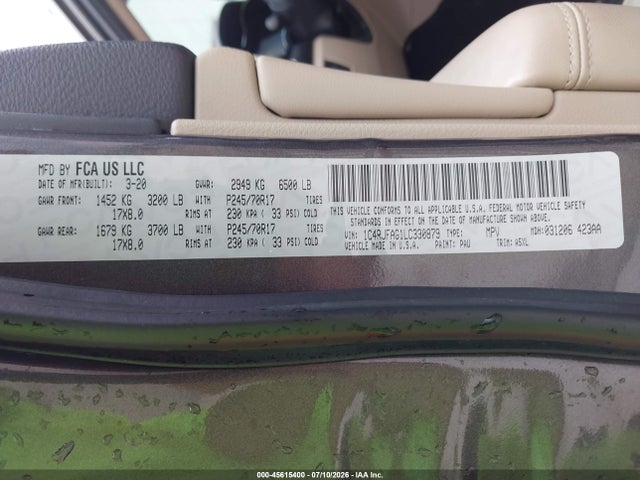 Продаж на аукціоні авто 2020 Jeep Grand Cherokee Laredo E 4x4, vin: 1C4RJFAG1LC330879, номер лоту: 45615400