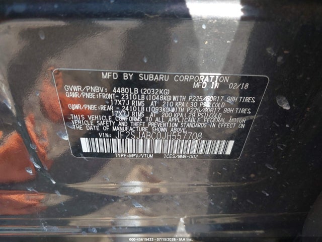 Subaru Forester 2.5i 2018 JF2SJABC0JH557708 Image 9