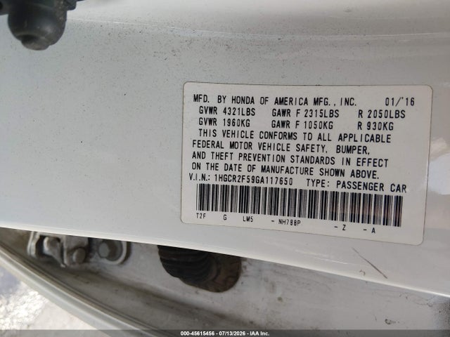 1HGCR2F59GA117650 Honda Accord Sport