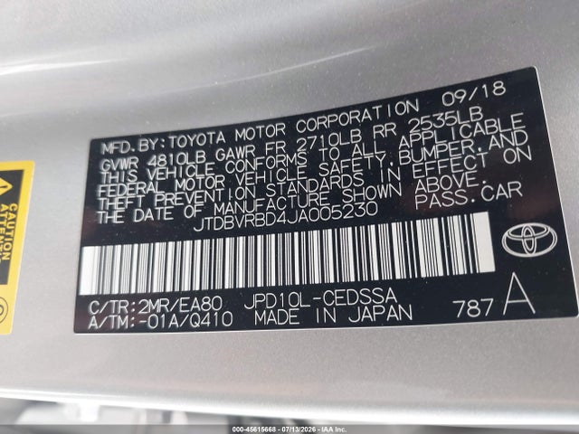 Toyota Mirai 2018 JTDBVRBD4JA005230 Image 20