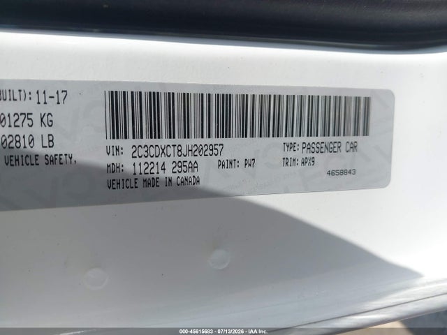 Aukcja sprzedaży 2018 Dodge Charger R/t Rwd, vin: 2C3CDXCT8JH202957, numer aukcji: 45615683