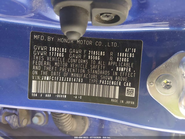 JHMFC1F3XJX014763 Honda Civic Ex-t