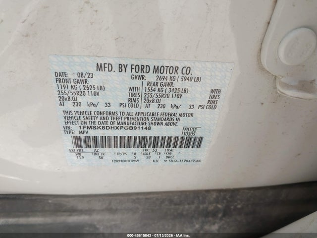 Ford EXPLORER XLT 2023 1FMSK8DHXPGB91148 Image 9