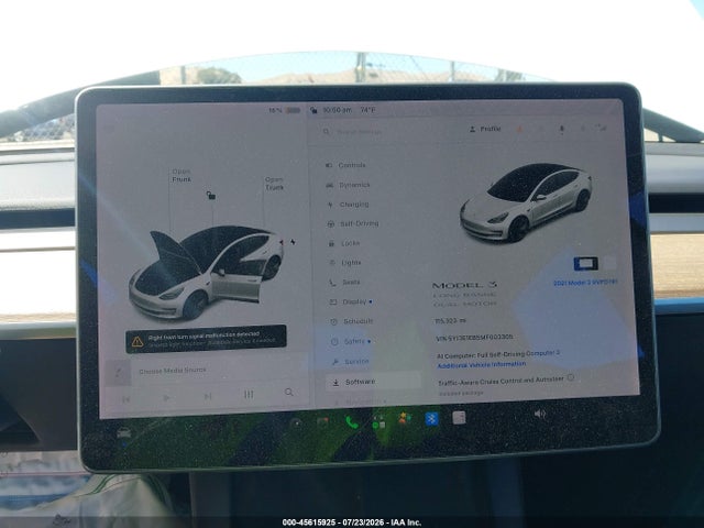 Aukcja sprzedaży 2021 Tesla Model 3 Long Range Dual Motor All-wheel Drive, vin: 5YJ3E1EB5MF003305, numer aukcji: 45615925