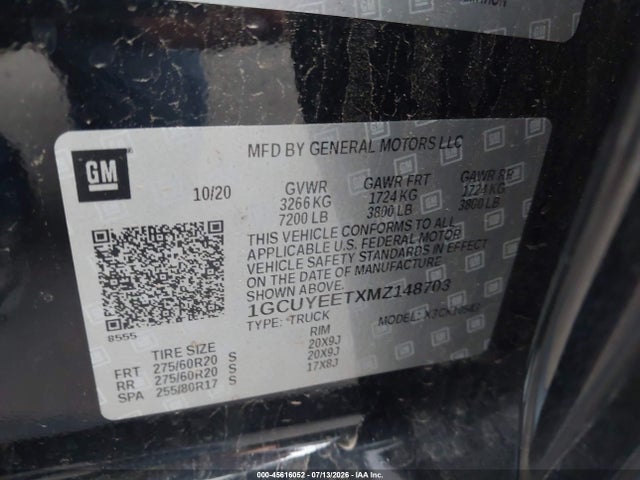 1GCUYEETXMZ148703 Chevrolet Silverado 1500 4wd Short Bed Rst