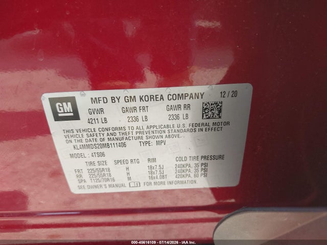 Продаж на аукціоні авто 2021 Buick Encore Gx Fwd Select, vin: KL4MMDS20MB111406, номер лоту: 45616109
