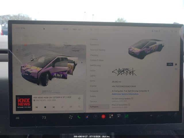 Aukcja sprzedaży 2025 Tesla Cybertruck, vin: 7G2CEHED3SA073449, numer aukcji: 45616127