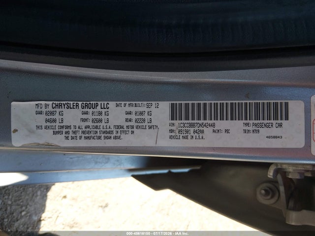 2013 Chrysler 200 Touring მანქანა იყიდება აუქციონზე, vin: 1C3CCBBB7DN542448, აუქციონის ნომერი: 45616150
